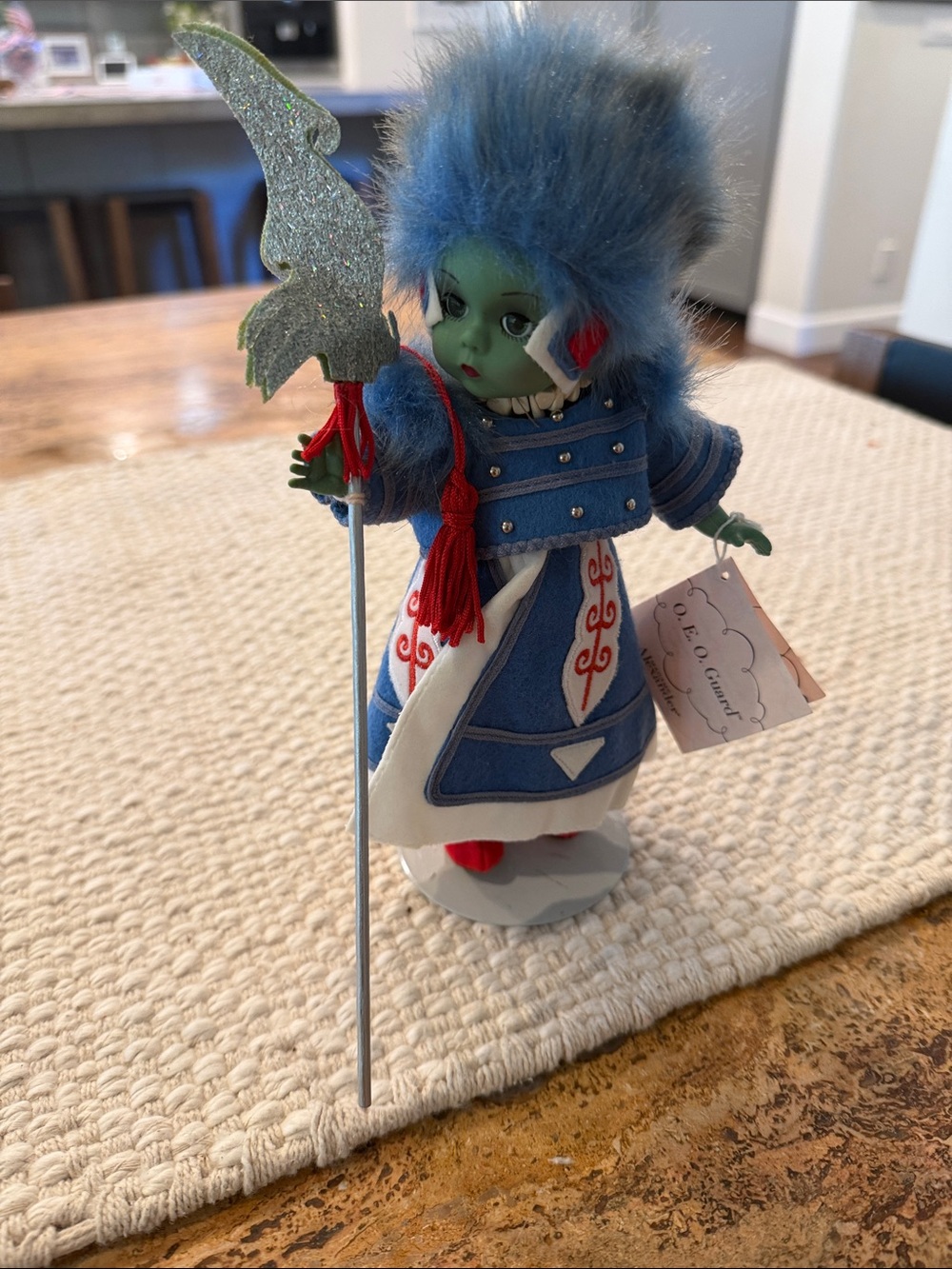 O.E.O wizard of oz Guard  Doll in Blue Fur Outfit with Staff